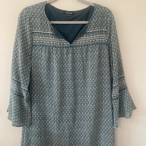 Madewell Starland Bell Sleeve Silk Dress - Picture 5 of 9